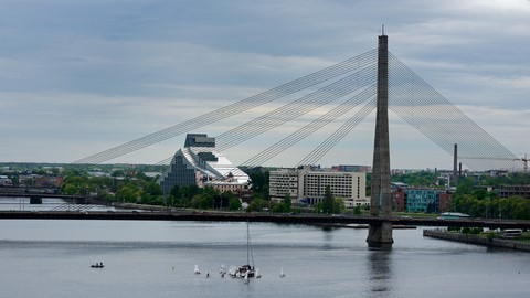 Lettonie - Riga - La bibliothèque nationale - Fleuve Daugava 