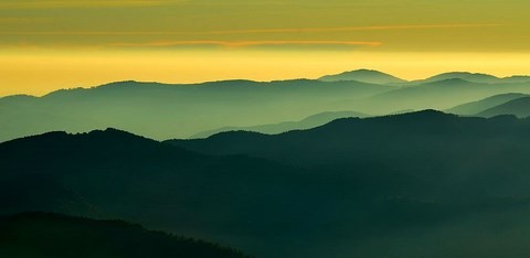 Vu depuis le Grand-Ballon 1424m, coucher de soleil 