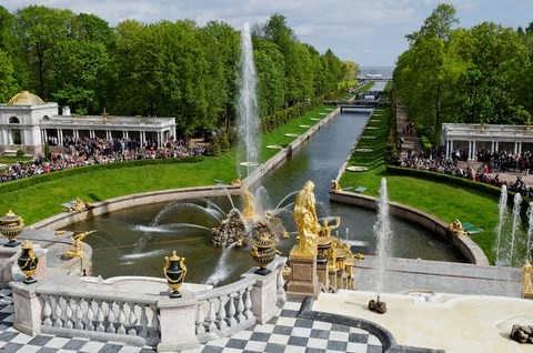 Baltique depuis le Grand palais Petrodvorets